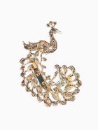 Брошь «Птица» павлин, цветная в жёлтом золоте - Фото 2