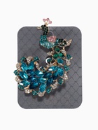 Брошь «Птица» павлин, цветная в жёлтом золоте - Фото 4