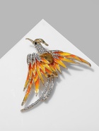 Брошь «Птица феникс», бело-жёлтая в золоте - фото 68119341