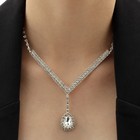 Набор 2 предмета: серьги, колье «Элит» капли треугольник, цвет белый в серебре, 40 см - фото 23027575