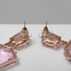 Серьги со стразами «Клео» алмаз, цвет розовый в золоте - фото 7197439