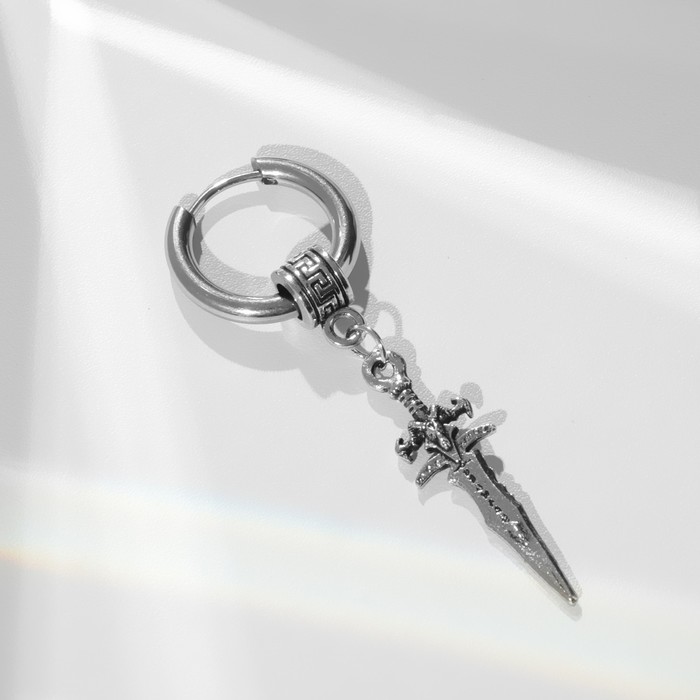 Пирсинг в ухо «Кольцо» меч, d=13 мм, цвет серебро