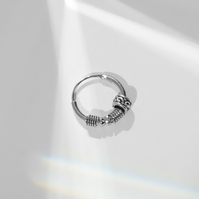 Пирсинг в ухо «Кольцо» пружинки, d=15 мм, цвет серебро