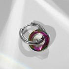 Пирсинг в ухо «Кольцо» Сатурн, d=13 мм, цвет бензиновый в серебре - фото 7284787