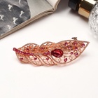 Заколка-автомат для волос «Маргарет», листочек, 9 см, золото - Фото 2