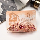 Заколка-автомат для волос «Маргарет», листочек, 9 см, золото - Фото 4