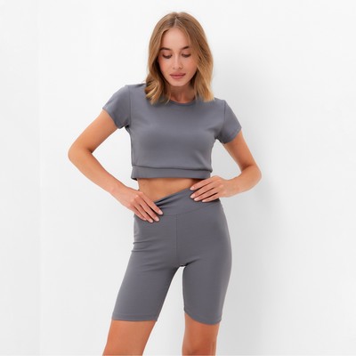 Костюм женский MINAKU (топ, велосипедки), графит, размер 46