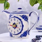Часы настольные "Чайник", 14 х 20см, гжель, фарфор - фото 24671053