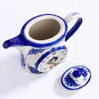 Часы настольные "Чайник", 14 х 20см, гжель, фарфор - фото 24671055