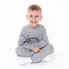 Костюм для мальчика (свитшот, брюки), цвет средне-серый меланж, рост 104 см - фото 22820361