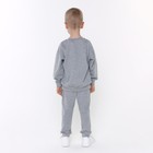 Костюм для мальчика (свитшот, брюки), цвет средне-серый меланж, рост 110 см - Фото 4