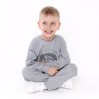 Костюм для мальчика (свитшот, брюки), цвет средне-серый меланж, рост 110 см - Фото 5