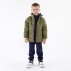 Куртка детская стеганая, цвет хаки, рост 110 см - Фото 6