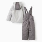 Комплект (куртка/полукомбинезон) детский, цвет жемчуг/серый, рост 86 см - Фото 11