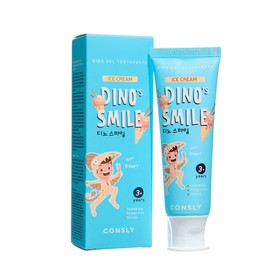 Детская гелевая зубная паста Consly DINO's SMILE c ксилитом и вкусом пломбира, 60 г 9899276