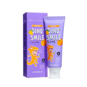 Детская гелевая зубная паста Consly DINO's SMILE c ксилитом и вкусом манго, 60 г