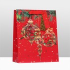 Пакет подарочный новогодний ламинированный «Новогодний привет », люкс 26×32×12 см - Фото 3