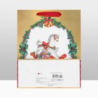 Пакет подарочный новогодний ламинированный «Новогодняя лошадка», люкс 26×32×12 см - Фото 4