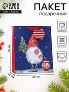 Пакет подарочный новогодний ламинированный «С подарочками », 26×32×12 см - Фото 1