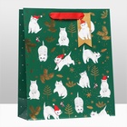 Пакет подарочный новогодний ламинированный «Новогодние котики», люкс 26×32×12 см - Фото 2