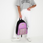 Рюкзак школьный текстильный «Лягушки», с карманом, 29х12х40 фиолетовый - Фото 7