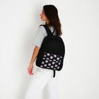 Рюкзак школьный текстильный «Коты», с карманом, цвет чёрный - Фото 6