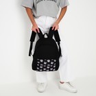 Рюкзак школьный текстильный «Коты», с карманом, цвет чёрный - Фото 8