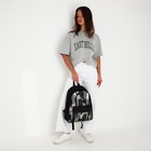 Рюкзак школьный текстильный «Хаки», с карманом, 30х12х40см, цвет чёрный - Фото 7