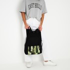 Рюкзак школьный текстильный «Хаки», с карманом, 30х12х40см, цвет чёрный - Фото 9