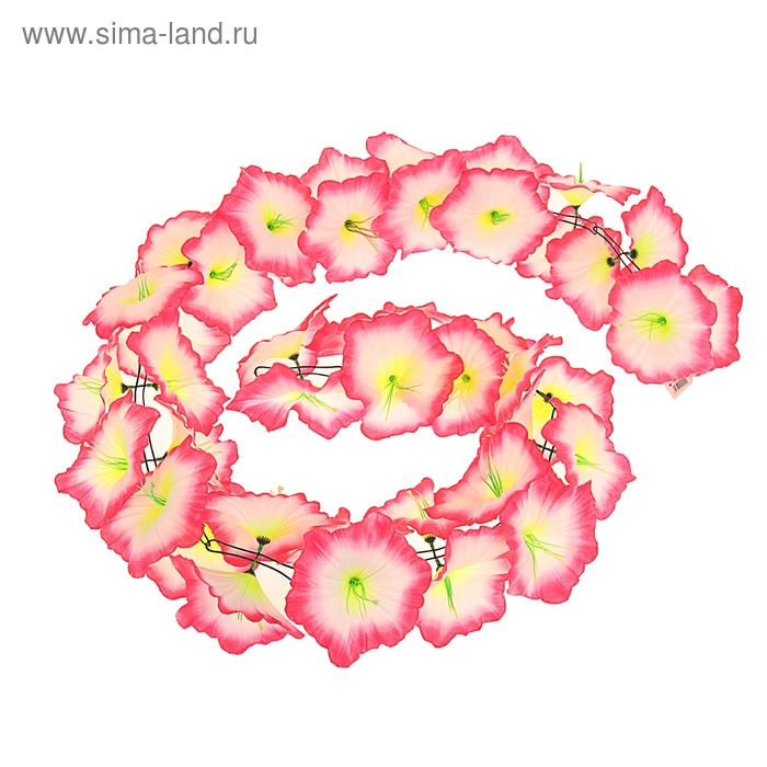 Гавайская гирлянда «Лилия», цвет бело-малиновый - Фото 1