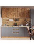 Кухонный гарнитур прямой «Венера», с столешницей, 2000 мм, цвет дуб вотан/графит софт - Фото 6