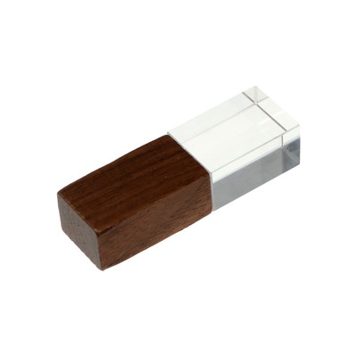 Флешка E 310 Dark Wood, 16 ГБ, USB2.0,чт до 25 Мб/с,зап до 15 Мб/с, зеленая подсветка