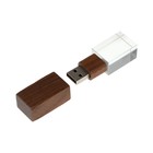 Флешка E 310 Dark Wood, 16 ГБ, USB2.0,чт до 25 Мб/с,зап до 15 Мб/с, зеленая подсветка - Фото 2