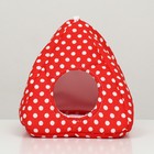 Домик "Вигвам" для грызунов, 17*17*17 см, бязь, флис, красный - фото 22659826