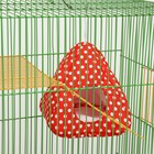 Домик "Вигвам" для грызунов, 17*17*17 см, бязь, флис, красный - фото 22659829