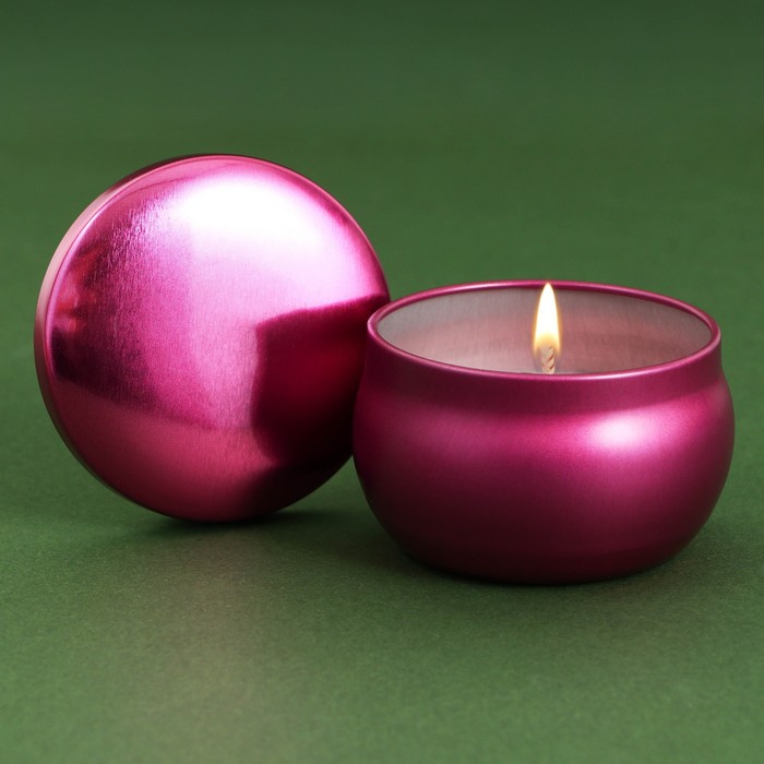 Свеча в цветной жестяной банке "С Новым годом", аромат ваниль, 6 х 6 х 4 см