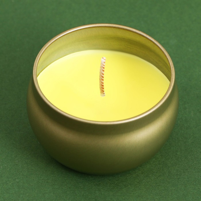 Свеча в цветной жестяной банке "С Новым годом", аромат ваниль,  6 х 6 х 4 см