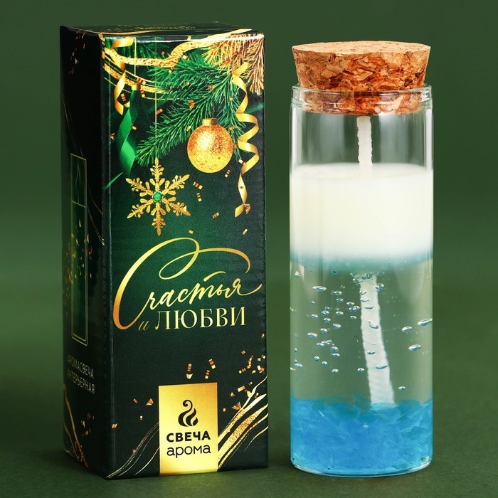 Ароматическая свеча в колбе «Новый год: Сияние звезд», лёгкий аромат - Фото 1