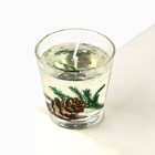 Свеча новогодняя гелевая «Еловый лес», с декором внутри, 5×6 см - Фото 4