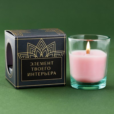 Ароматическая свеча с соевым воском «Сладости жизни», аромат карамели 6 х 5 х 5 см.