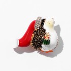 Брошь новогодняя «Ёжик с подарком», цветная в золоте - Фото 3