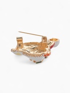 Брошь новогодняя «Ёжик с подарком», цветная в золоте - Фото 3