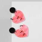Серьги акрил «Сердца» скрепленные, цвет чёрно-розовый в серебре - Фото 2