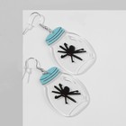 Серьги акрил «Пауки» в банках, цвет чёрно-голубой в серебре - фото 22729223