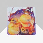 Серьги акрил «Тыквы» с летучими мышами, цветные в серебре - фото 26413707