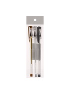 Набор гелевых ручек 3 цвета, корпус прозрачный, белый, серебристый, золотой - Фото 5