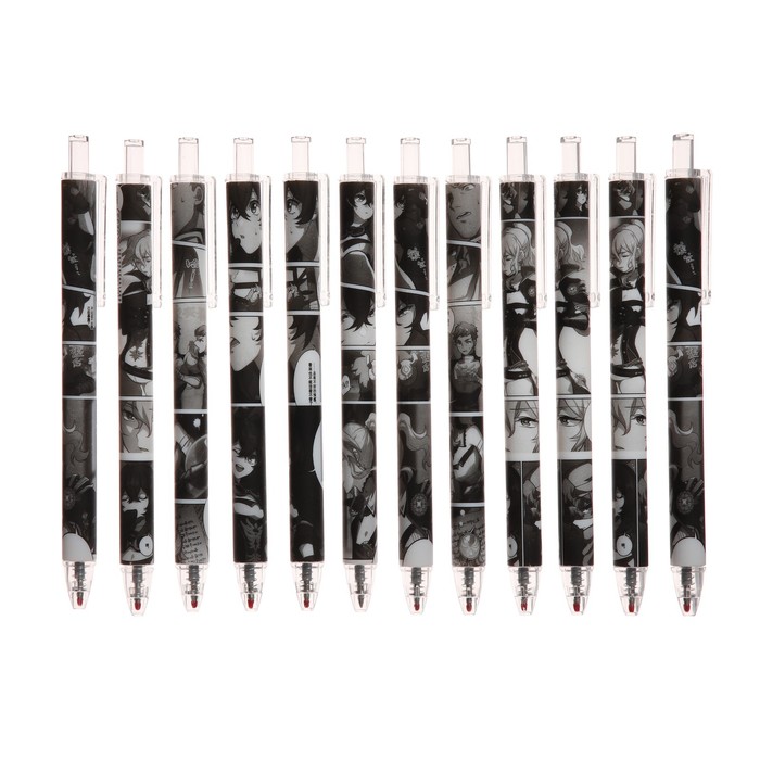 Ручка гелевая автоматическая чёрная «Аниме-Комикс» МИКС - Фото 1