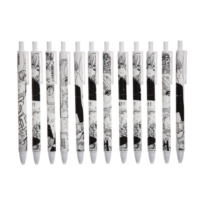 Ручка гелевая автоматическая чёрная «Комикс-аниме» МИКС - Фото 1