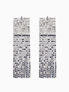 Серьги висячие со стразами «Грация» сердца в квадрате, цвет бело-синий в серебре, 9.5 см - фото 65398011