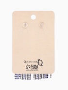 Серьги висячие со стразами «Грация» сердца в квадрате, цвет бело-синий в серебре, 9.5 см - фото 65398012